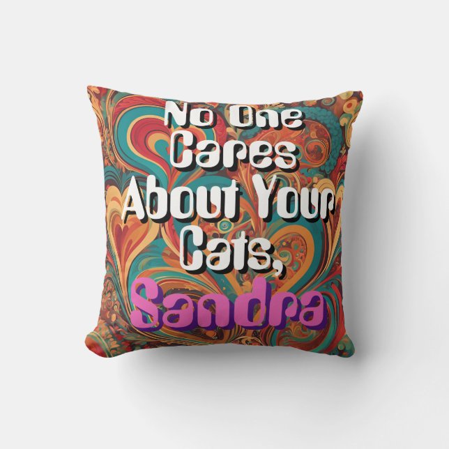 Funny Cat Lady personalize Funky Kissen (Vorderseite)