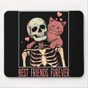 Funny Cat Lady Tarot Card Skelett Kitten Lover Ca Mousepad