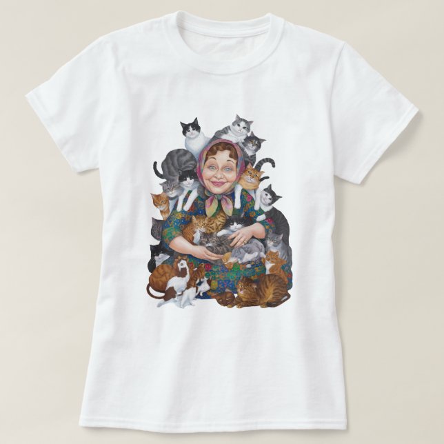 Funny Cat Lady Women's T-Shirt (Design vorne)