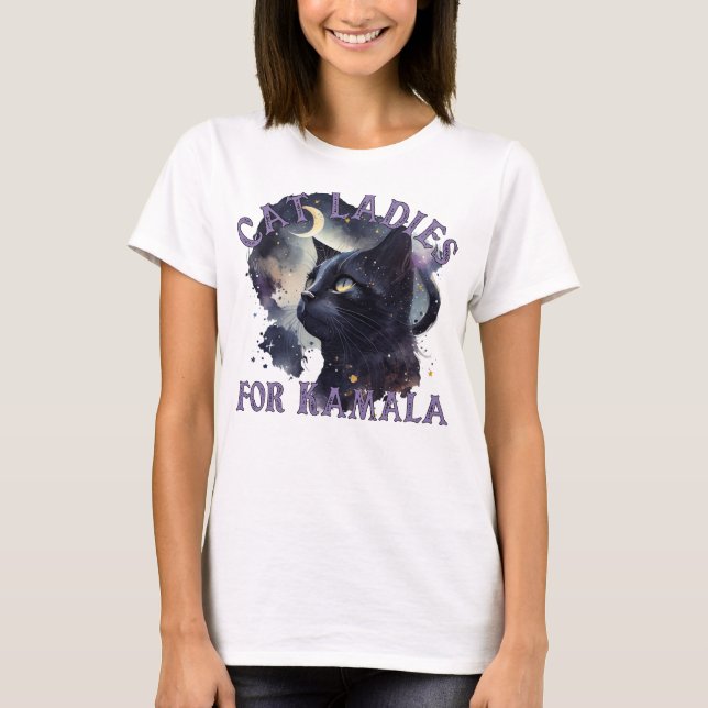 Funny Cat Ladys für Kamala Harris T-Shirt (Vorderseite)