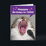 Funny Cat laut Singing The Birthday Song Karte<br><div class="desc">Eine große,  mundete Katze,  die sich auf dem Geburtstagslied herumschlängelt. Das Innere sagt: "Was mir im Rhythmus fehlt,  ich mache das Volumen aus. Sing laut und stolz! Alles Gute zum Geburtstag!" Wer Katzen und Lieben zum singen Liebe (obwohl sie kein musikalisches Gehör haben),  wird diese Karte Liebe machen! :T</div>