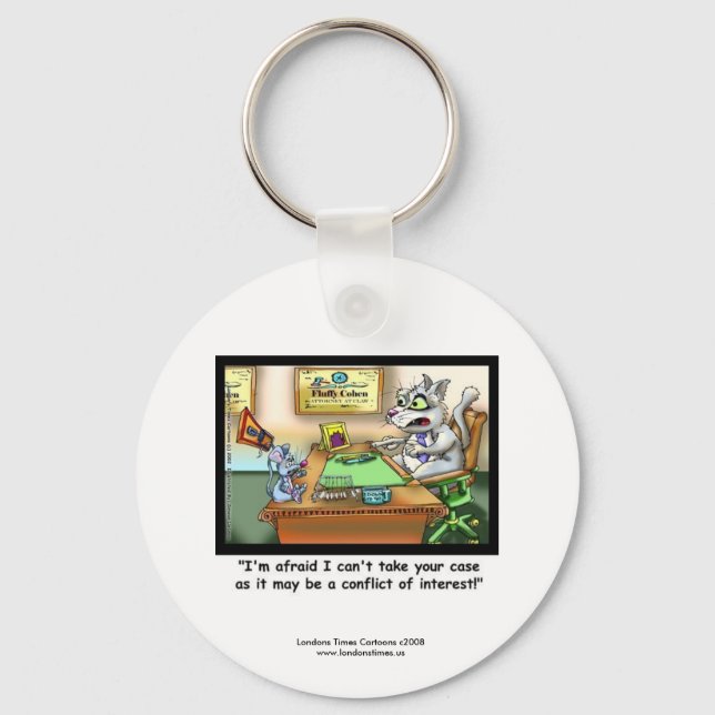 Funny Cat & Lawyer Funny Key Chain Schlüsselanhänger (Vorderseite)