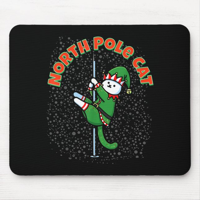 Funny Cat Le Dance Elf Costume Christmas Holiday C Mousepad (Vorne)