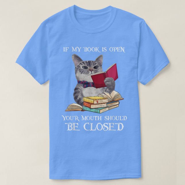 Funny Cat, Lesebuch T-Shirt (Design vorne)