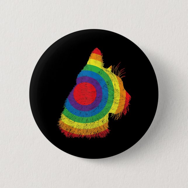 Funny Cat LGBT Flag Subtile Que Trans Gay Pride Button (Vorderseite)