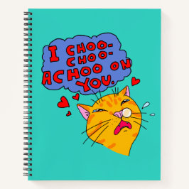 Funny Cat liebt dich mit Text Notizbuch
