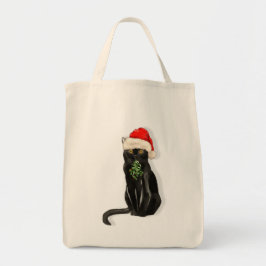 Funny Cat Lover Black Bombay Christmas Kitty Tragetasche