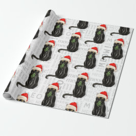 Funny Cat Lover Black Bombay Weihnachten Geschenkpapier