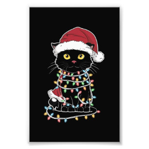 Funny Cat Lover Christmas Lights Fotodruck