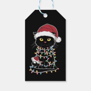 Funny Cat Lover Christmas Lights Geschenkanhänger