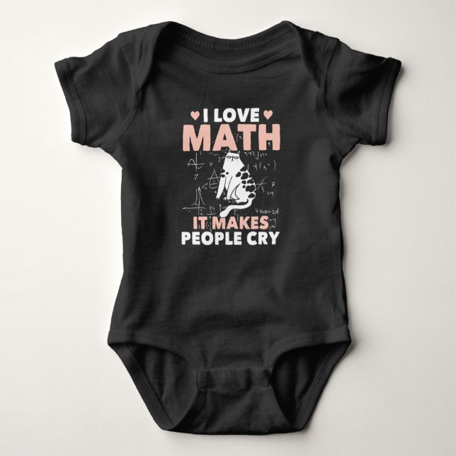 Funny Cat Lover Mathematics Spaß Mathematik Nerd Baby Strampler (Vorderseite)