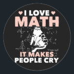 Funny Cat Lover Mathematics Spaß Mathematik Nerd Runder Aufkleber<br><div class="desc">Cat Mathe und Schullehrer Jokes. Funny Cat Lover Mathematics Spaß Mathematik Nerd.</div>