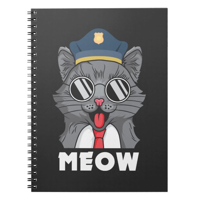 Funny Cat Lover Meow Polizist Sheriff Cat Notizblock (Vorderseite)