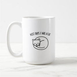 Funny Cat Lover Mug Cute Sleeping Cat Most Days Kaffeetasse