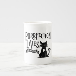 Funny Cat Lover Mug – “Purrfection.... Prozellantasse