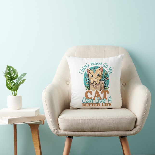 Funny Cat Lover Quote Cute Kitten Graphic Kissen (Stuhl )