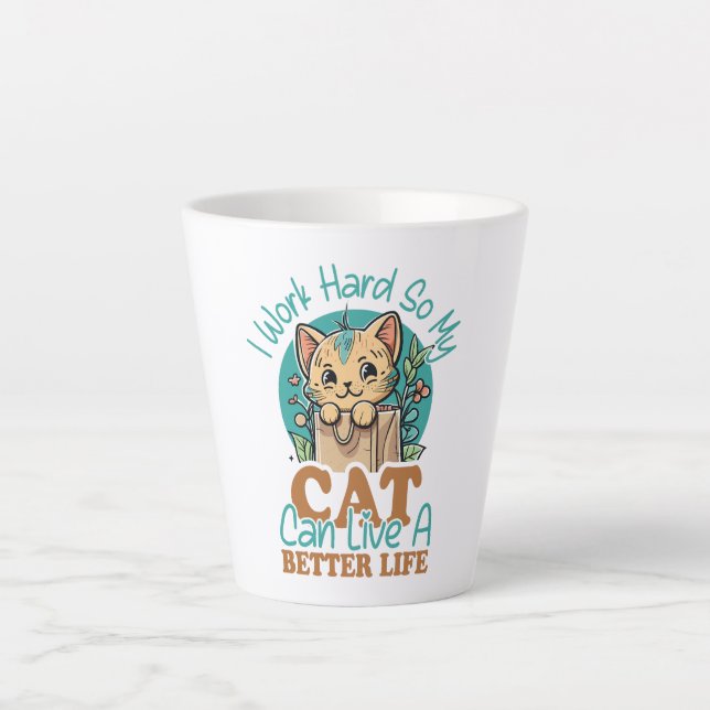 Funny Cat Lover Quote Cute Kitten Graphic Milchtasse (Vorderseite)