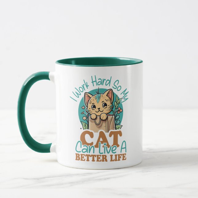 Funny Cat Lover Quote Cute Kitten Graphic Tasse (Links)
