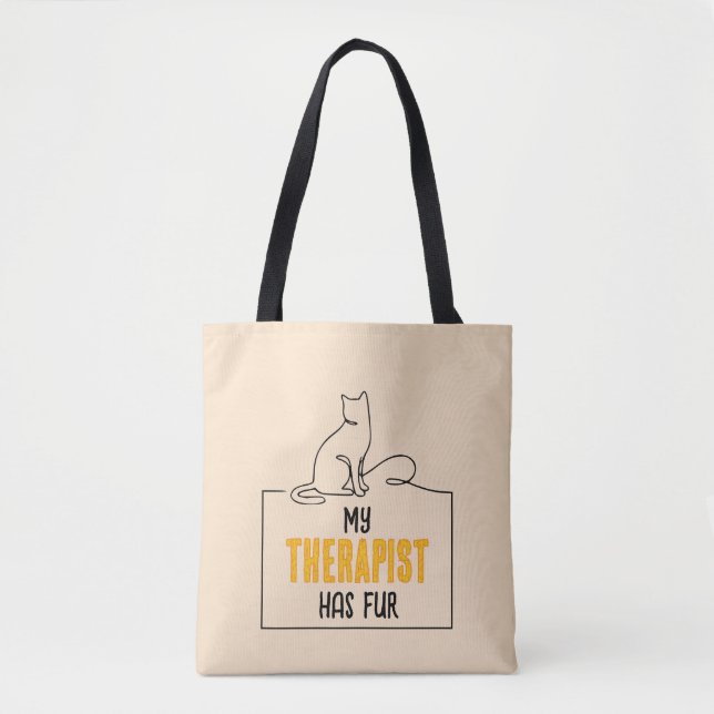 Funny Cat Lover Quote My Therapist Has Fur Gift (Vorderseite)