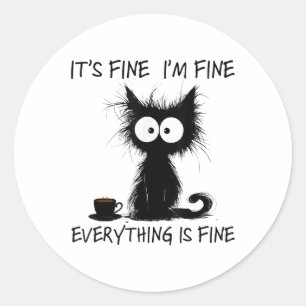 Funny Cat Lover seine feine Im feinen Alles ist pe Runder Aufkleber