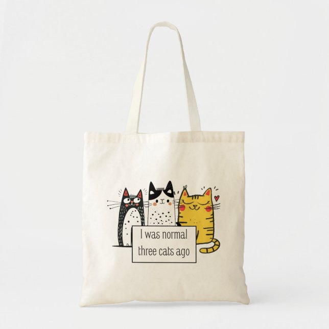 Funny Cat Lover Tote Bag Tragetasche (Vorne)