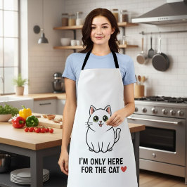 Funny Cat Lover Valentine Mousepad - I'm Only Here Schürze
