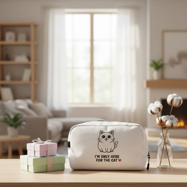 Funny Cat Lover Valentine Mousepad - I'm Only Here Waschbeutel (Von Creator hochgeladen)