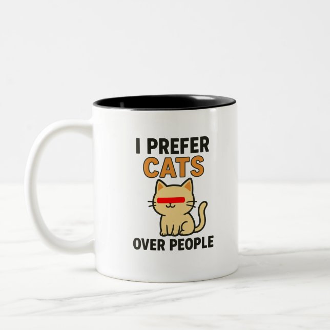 Funny Cat Lover Zweifarbige Tasse (Links)