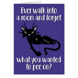 Funny Cat-Lover's Over-the-Hill Birthday Card