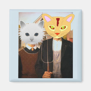 Funny CAT Magnete, amerikanische Gothic Magnet