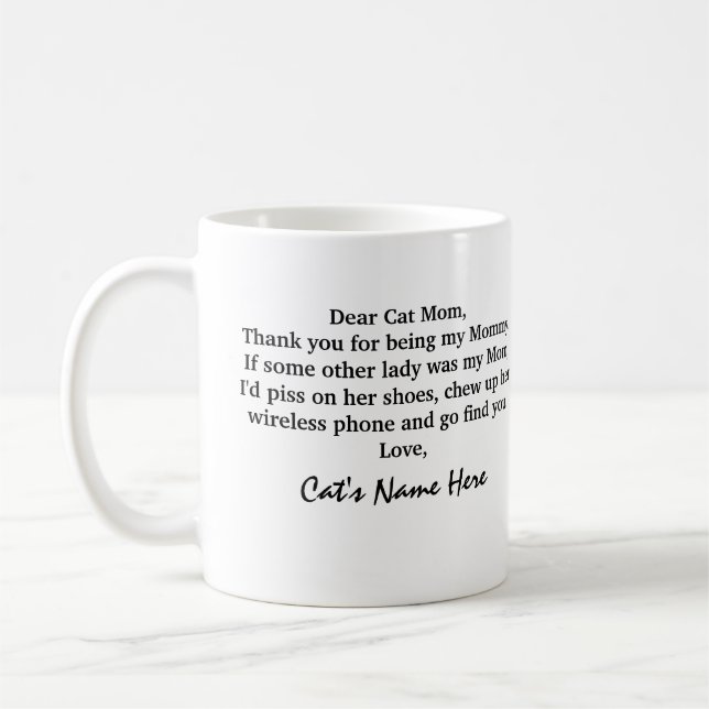 Funny Cat Mama Geschenk für Katzen Tasse (Links)