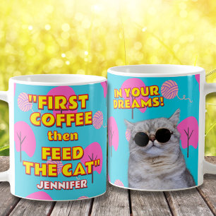 Funny Cat Mama Gift - Individuelle Name und Foto Kaffeetasse