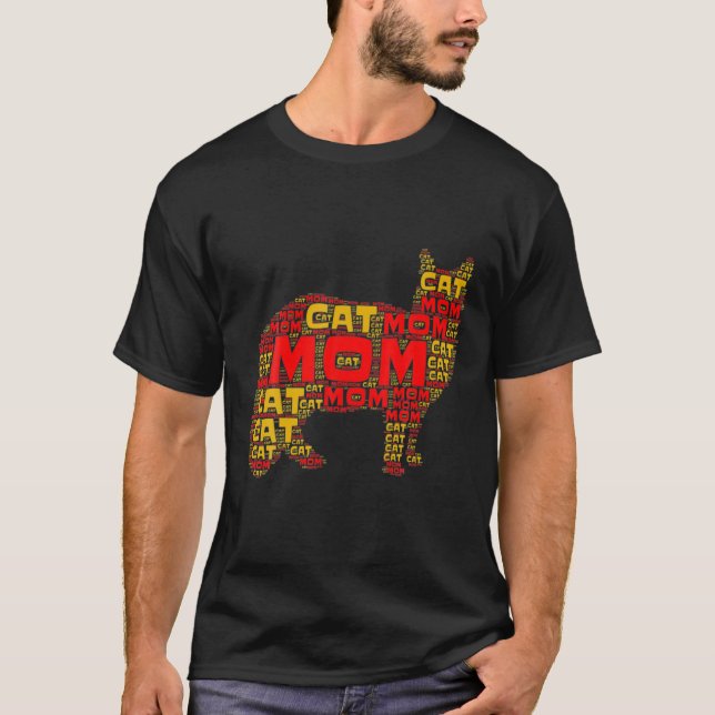 Funny Cat Mama Mütter Tag T-Shirt (Vorderseite)