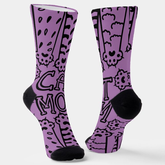 Funny Cat Mama Paws Socken (Gewinkelt)