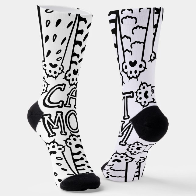 Funny Cat Mama Paws Socken (Gewinkelt)