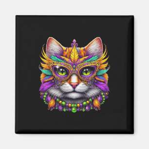 Funny Cat Mardi Gras Funny Mardi Gras Karnival Magnet
