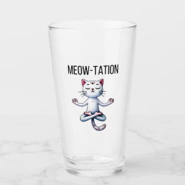 Funny Cat Meditation Glas