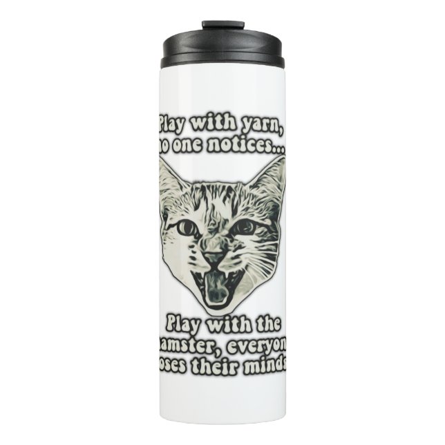 Funny cat meme for cat persons and cat lovers thermosbecher (Vorderseite)