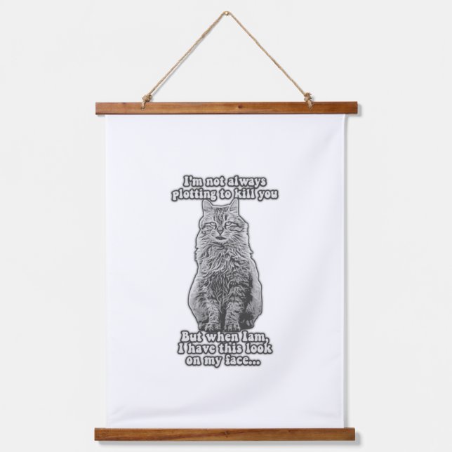 Funny cat meme für Katzenbesitzer und Katzenliebha Wandteppich Mit Holzrahmen (Vorderseite)