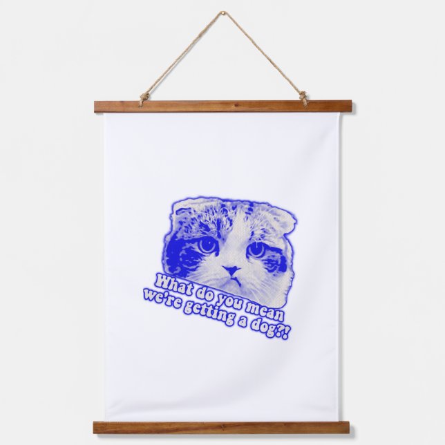 Funny cat meme für Katzenliebhaber und Katzenbesit Wandteppich Mit Holzrahmen (Vorderseite)