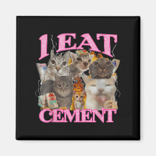 Funny Cat Meme I Ess Cement japanisches Zitat Tier Magnet