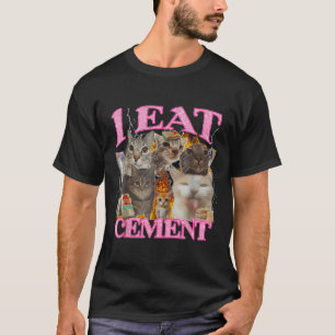 Funny Cat Meme I Ess Cement japanisches Zitat Tier T-Shirt