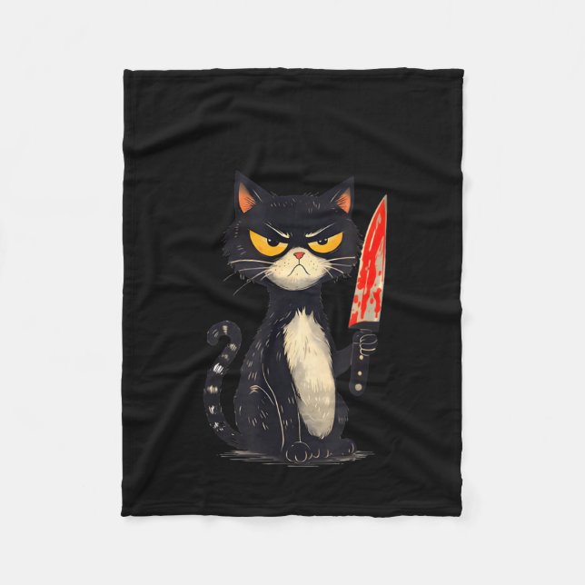 Funny Cat Meme I Require Snacks Design Men Women  Fleecedecke (Vorderseite)