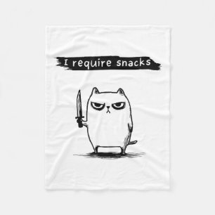 Funny Cat Meme Ich brauche Snacks Design Männer Fr Fleecedecke
