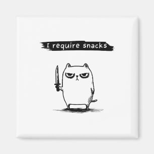 Funny Cat Meme Ich brauche Snacks Design Männer Fr Magnet