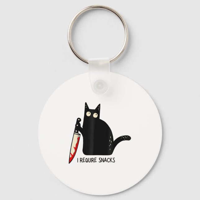 Funny Cat Meme Ich brauche Snacks Design Männer Fr Schlüsselanhänger (Vorderseite)