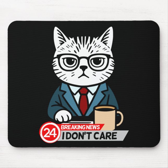 Funny Cat Meme Sarcastic Humor I Dont Care Cat  Mousepad (Vorne)