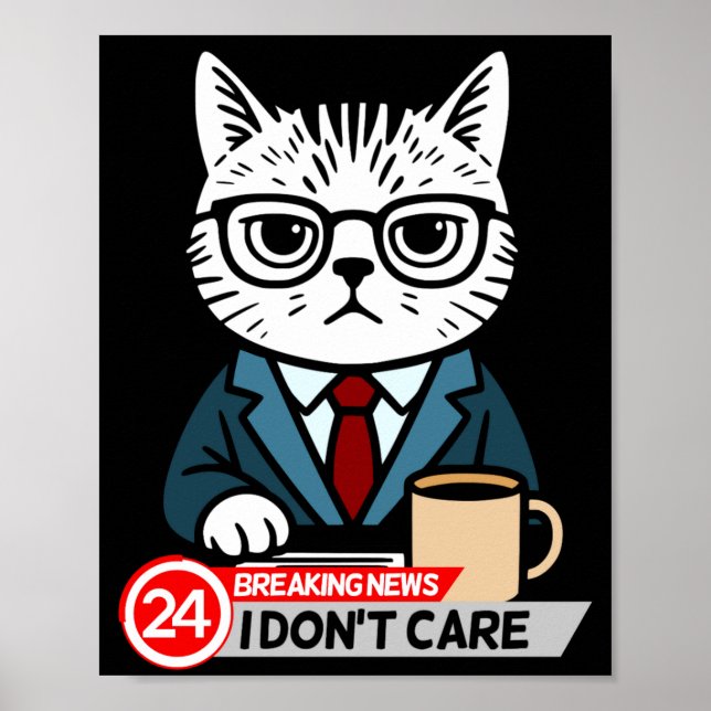 Funny Cat Meme Sarcastic Humor I Dont Care Cat  Poster (Vorne)