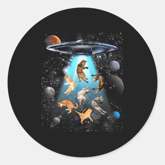 Funny Cat Men Women Graphic For Men Women Kids  Runder Aufkleber (Vorderseite)