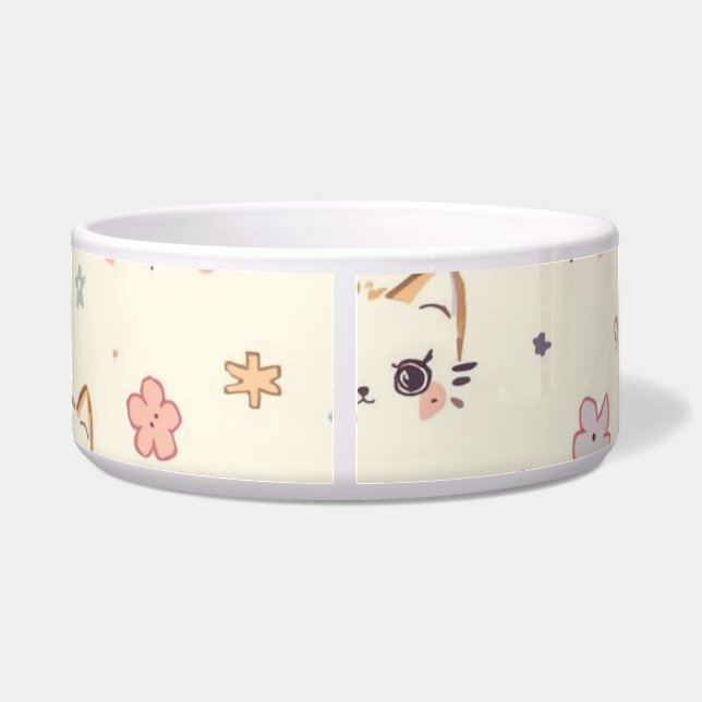 Funny Cat Meow Cartoon Pattern Napf (Rückseite)